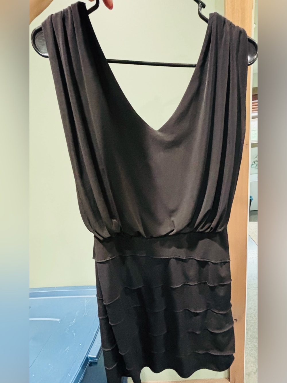 Cache Black Backless Sleeveless Blouson Dress